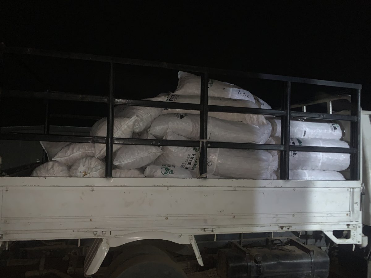 Loaded truck for produce delivery